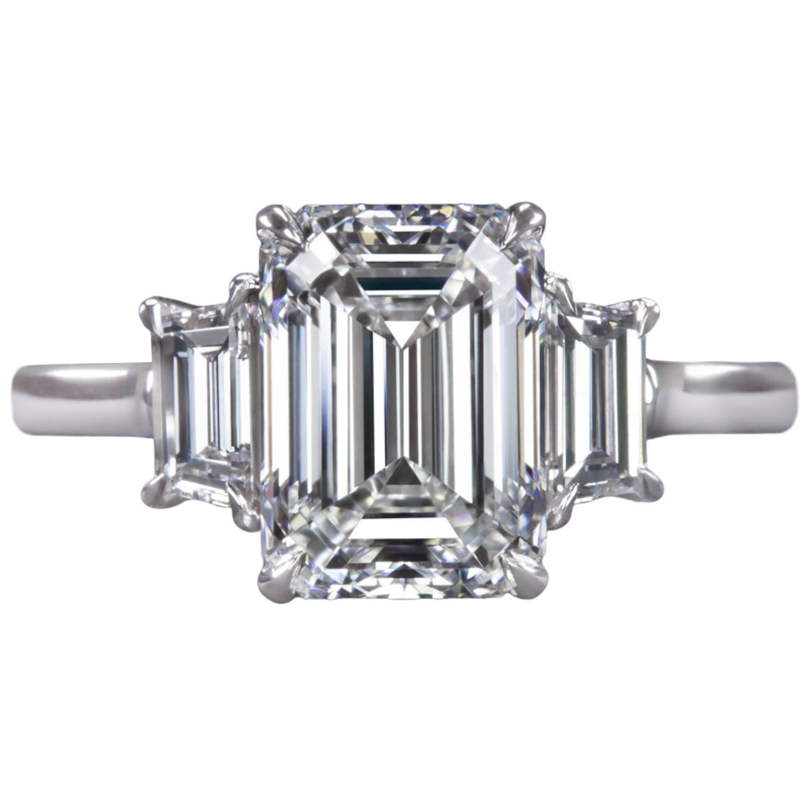 3ct emerald cut diamond ring