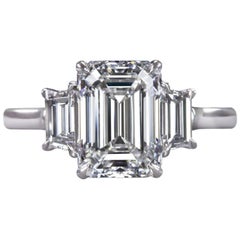 Gia Certified 3 Carat Emerald Cut Diamond Ring
