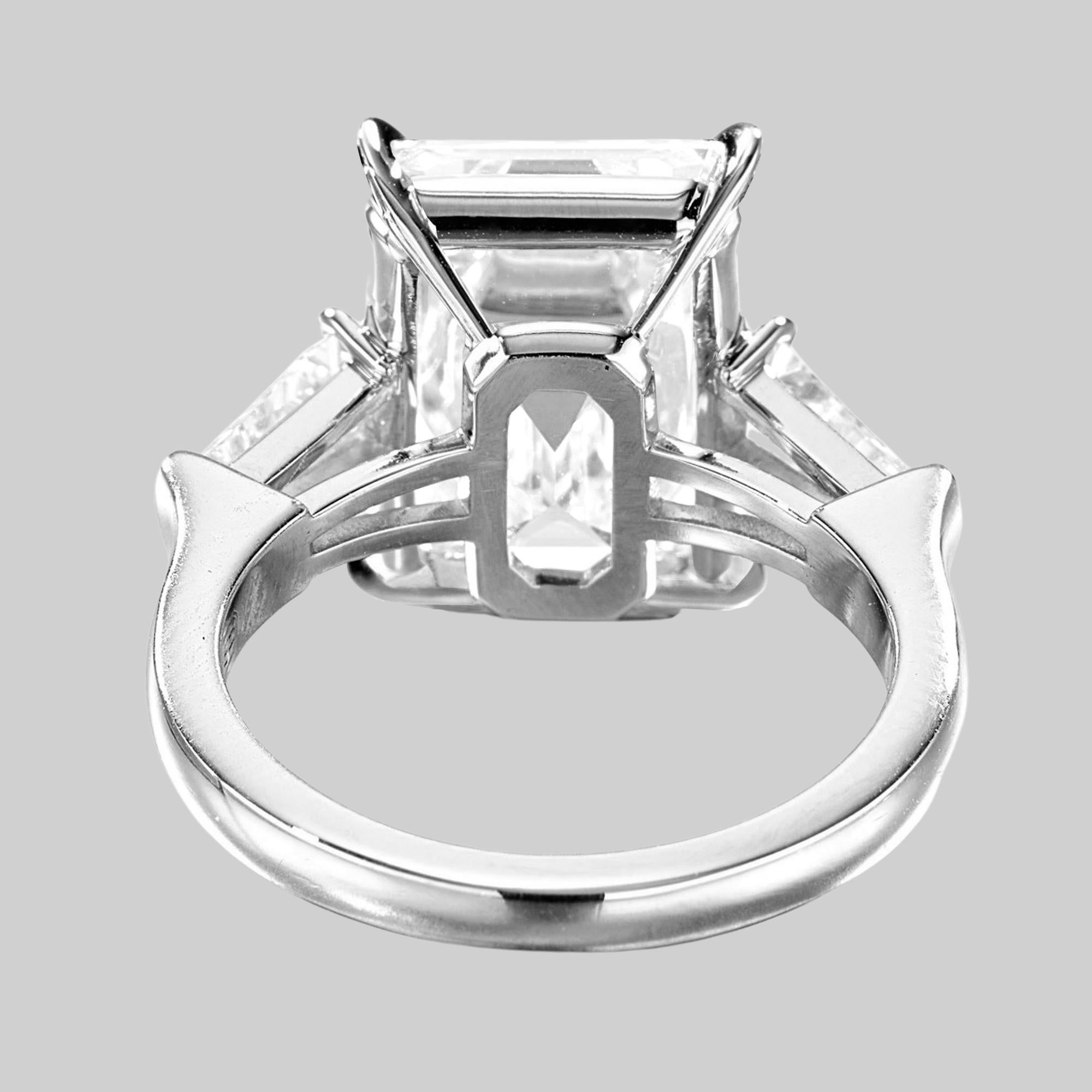 Cushion Cut GIA Certified 3 Carat Emerald Cut Diamond Ring  For Sale