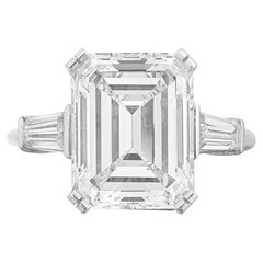 GIA Certified 3.02 Carat Emerald Cut Diamond D Color and Type IIA Ring