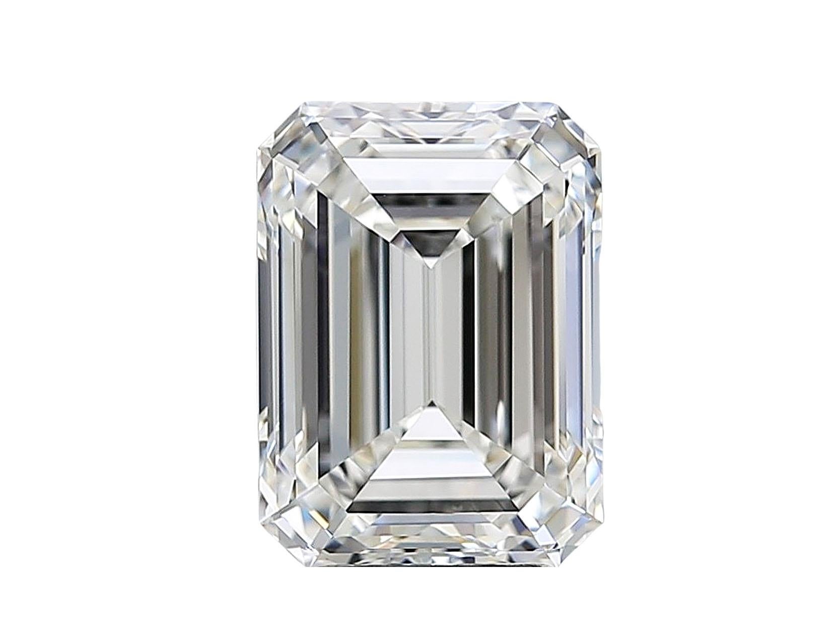 Contemporary GIA Certified 3 Carat Emerald Cut Diamond VS2 Clarity with Tapered Baguette For Sale