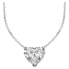 Platin-Anhänger, GIA-zertifizierter 3 Karat F Farbe Herzform Diamant Platin