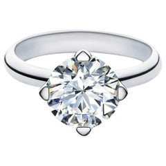 Anello con diamante rotondo taglio brillante certificato GIA da 2.51 carati