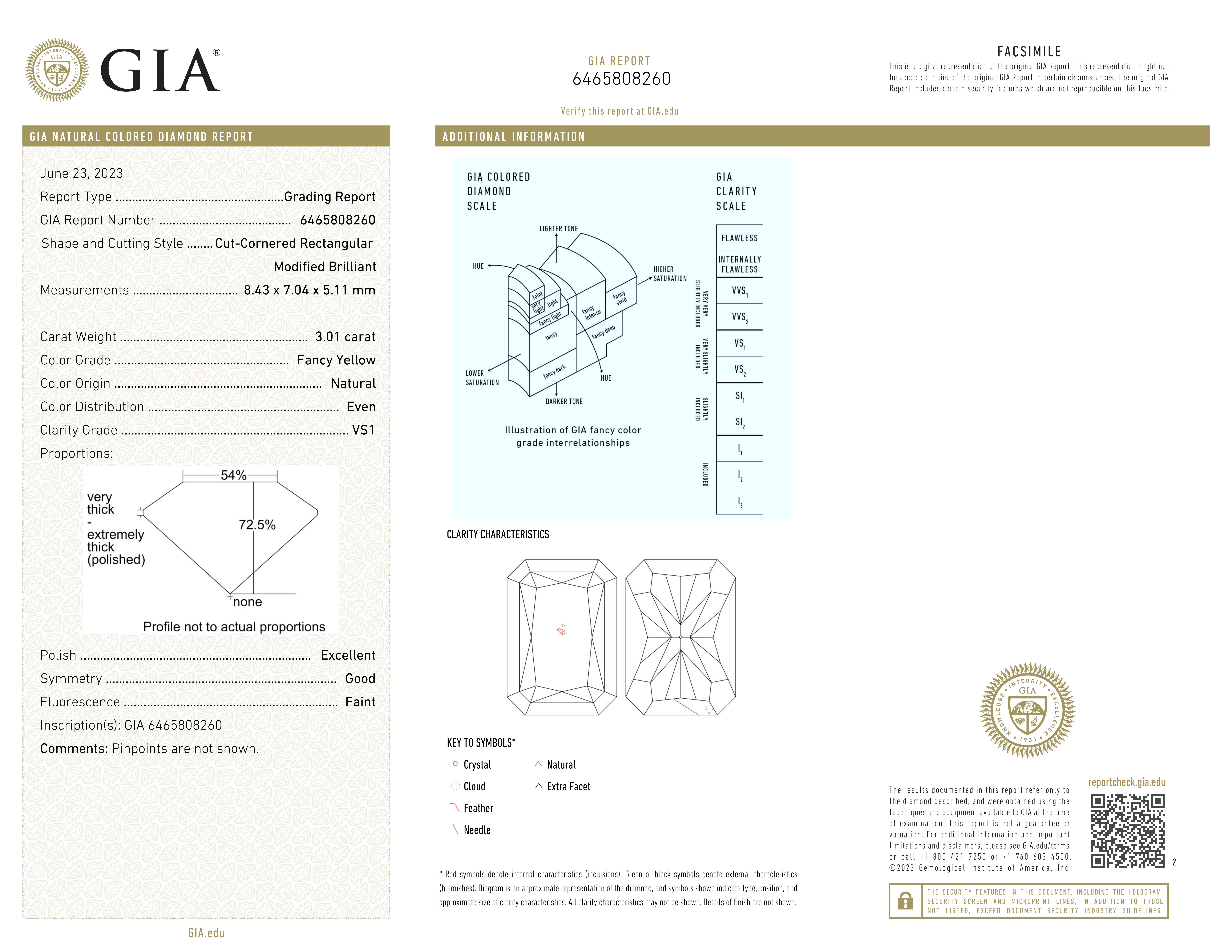 GIA Certified 3 Carat Fancy Yellow Radiant Cut Diamond Platinum Ring In New Condition For Sale In Chicago, IL
