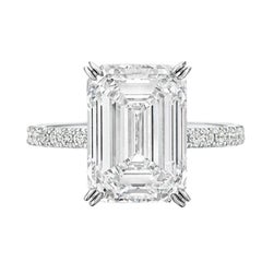 GIA Certified 3 Carat Internally Flawless Clarity Emerald Diamond with pavè