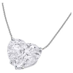 GIA Certified 3 Carat Heart Shape Diamond Platinum Necklace