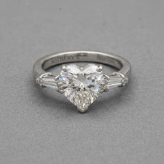 GIA Certified 3 Carat Heart Shaped Diamond Three-Stone Ring