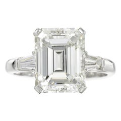 GIA Certified 2.21 Carat Emerald Cut Diamond Ring VVS1 Clarity