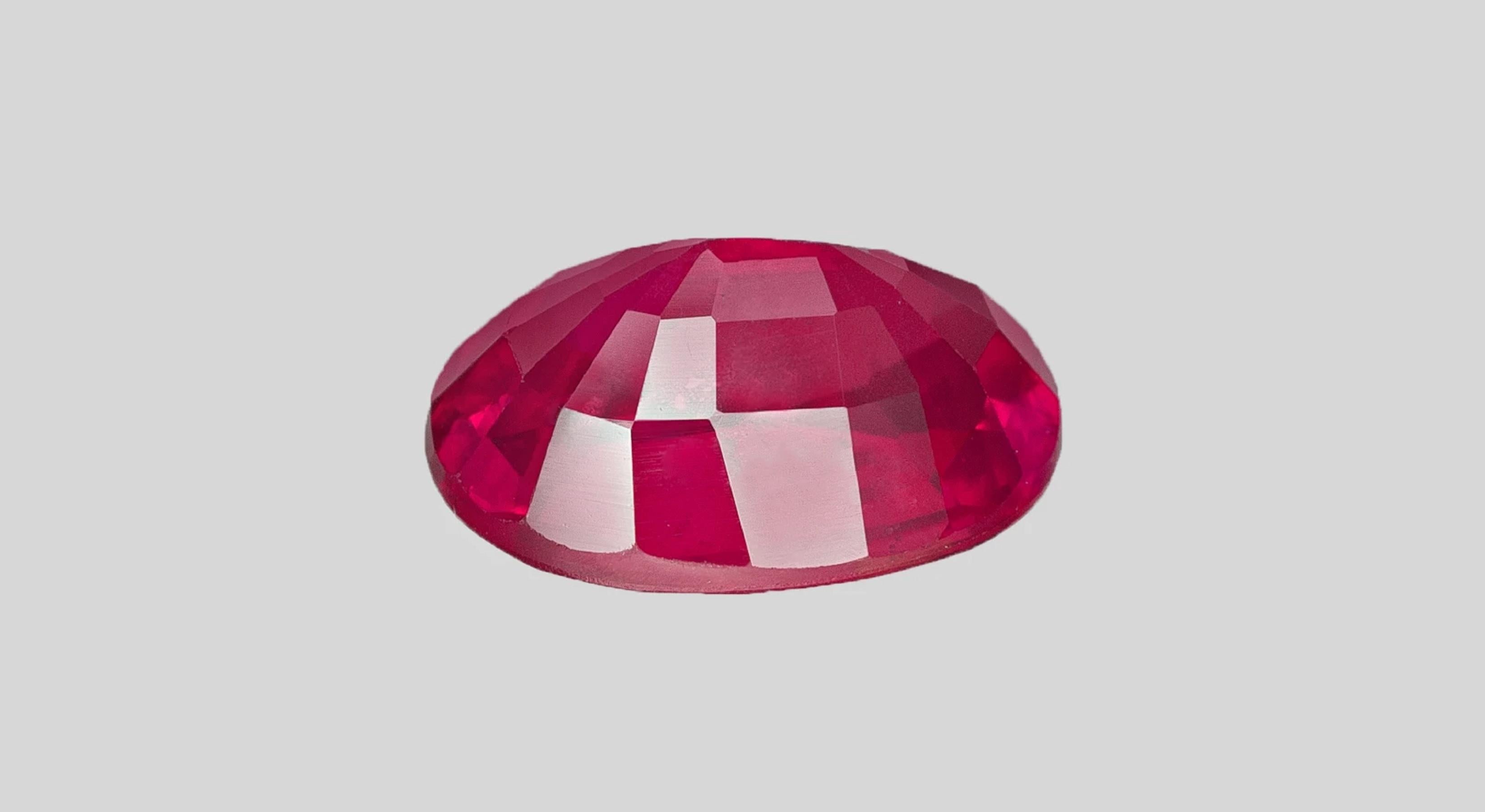 Platinring, GIA-zertifizierter 2 Karat unbehandelter roter Rubin, Diamant-Halo, Solitär (Moderne)