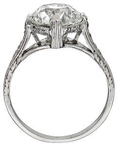 GIA Certified 3 Carat Old European Diamond Engagement Ring