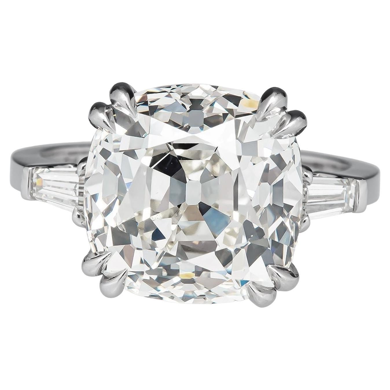 GIA Certified 3 Carat Old Mine Cut Diamond Solitaire Ring D FLAWLESS en vente