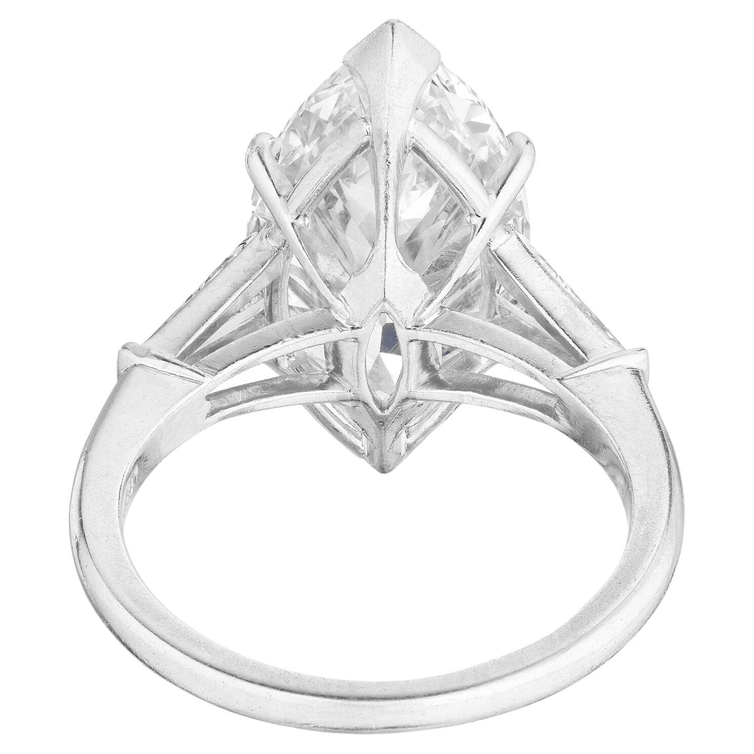 Contemporary GIA Certified 3.02 Carat Marquise Cut Diamond D Color VVS2 Clarity Ring For Sale