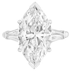 Anello con diamante taglio marquise certificato GIA da 3,02 carati con colore D e purezza VVS2