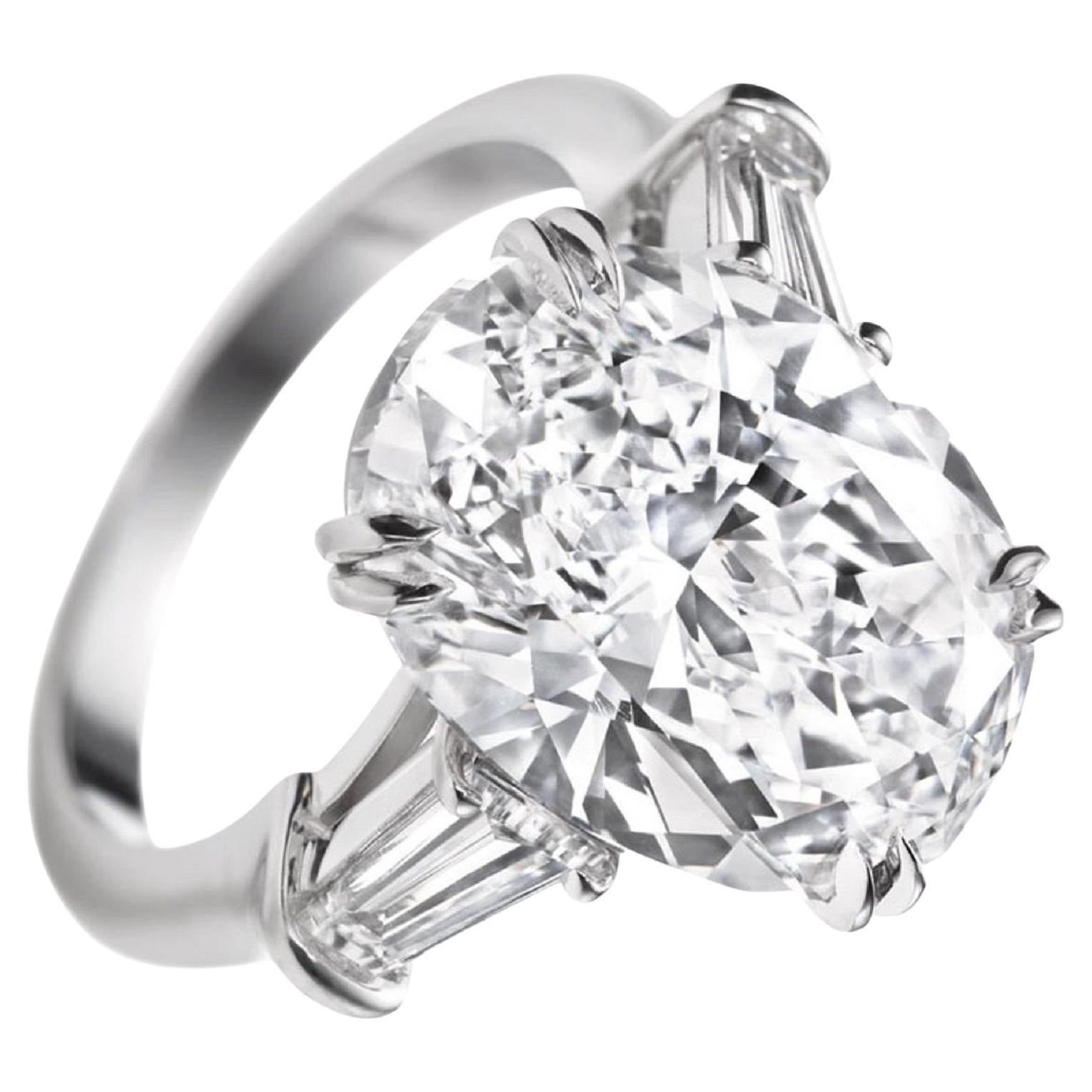 GIA Certified 3 Carat Oval Baguette Diamond Ring