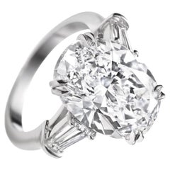 GIA-zertifizierter 3 Karat ovaler Baguette-Diamant-Ring