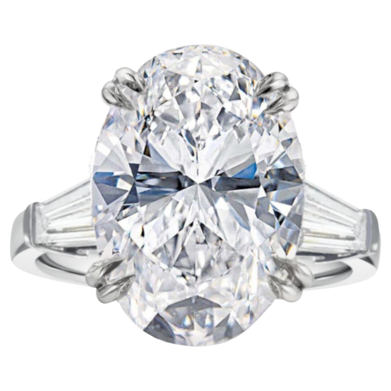Bague en diamants baguettes ovales de 3 carats certifiés GIA