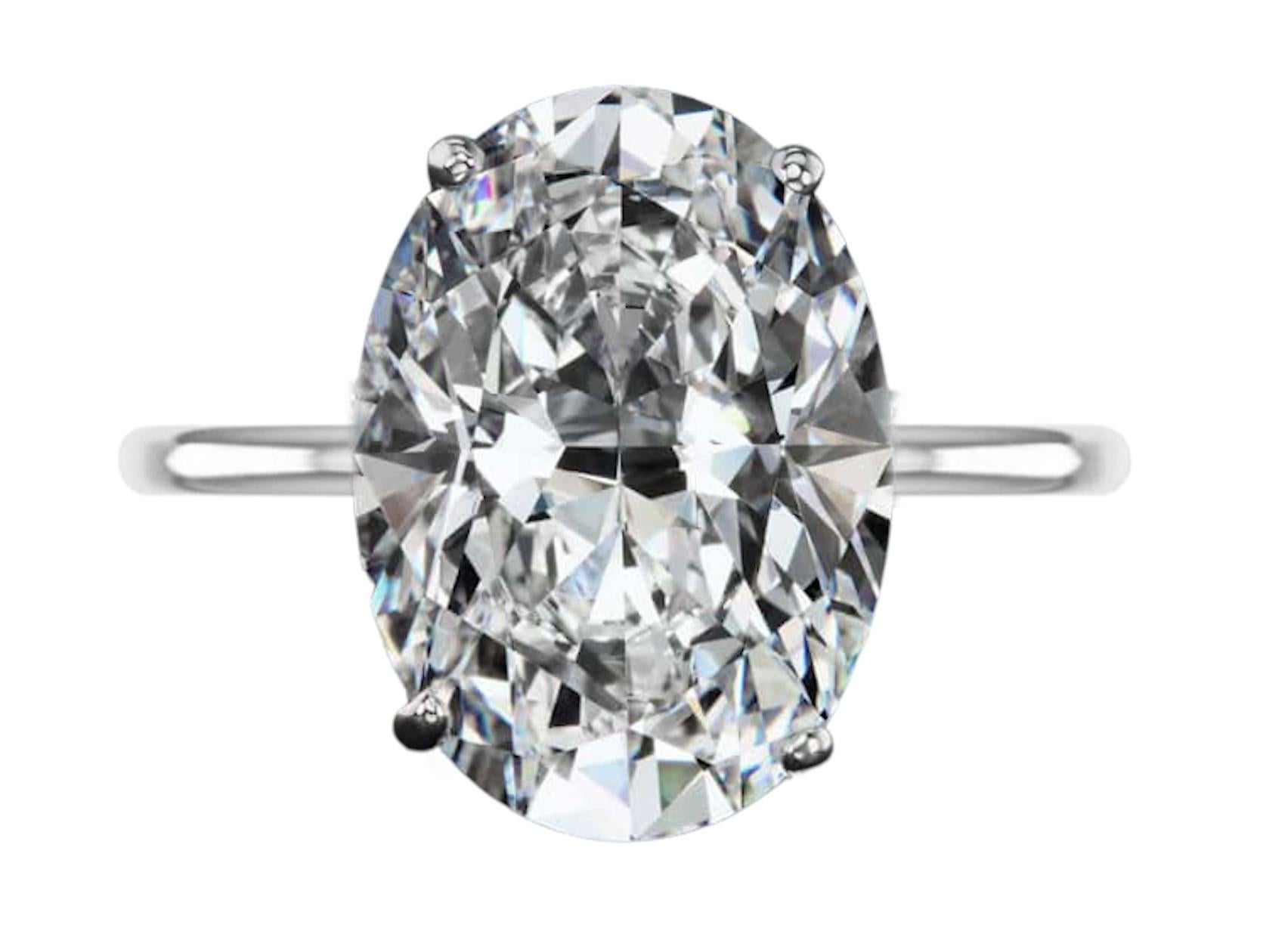 GIA Certified 3 Carat Oval Cut Diamond Solitaire White Gold Ring
The diamond, according to the GIA report, is H in color and VS2 in clarity.
The setting is made in solid 18K white gold.
