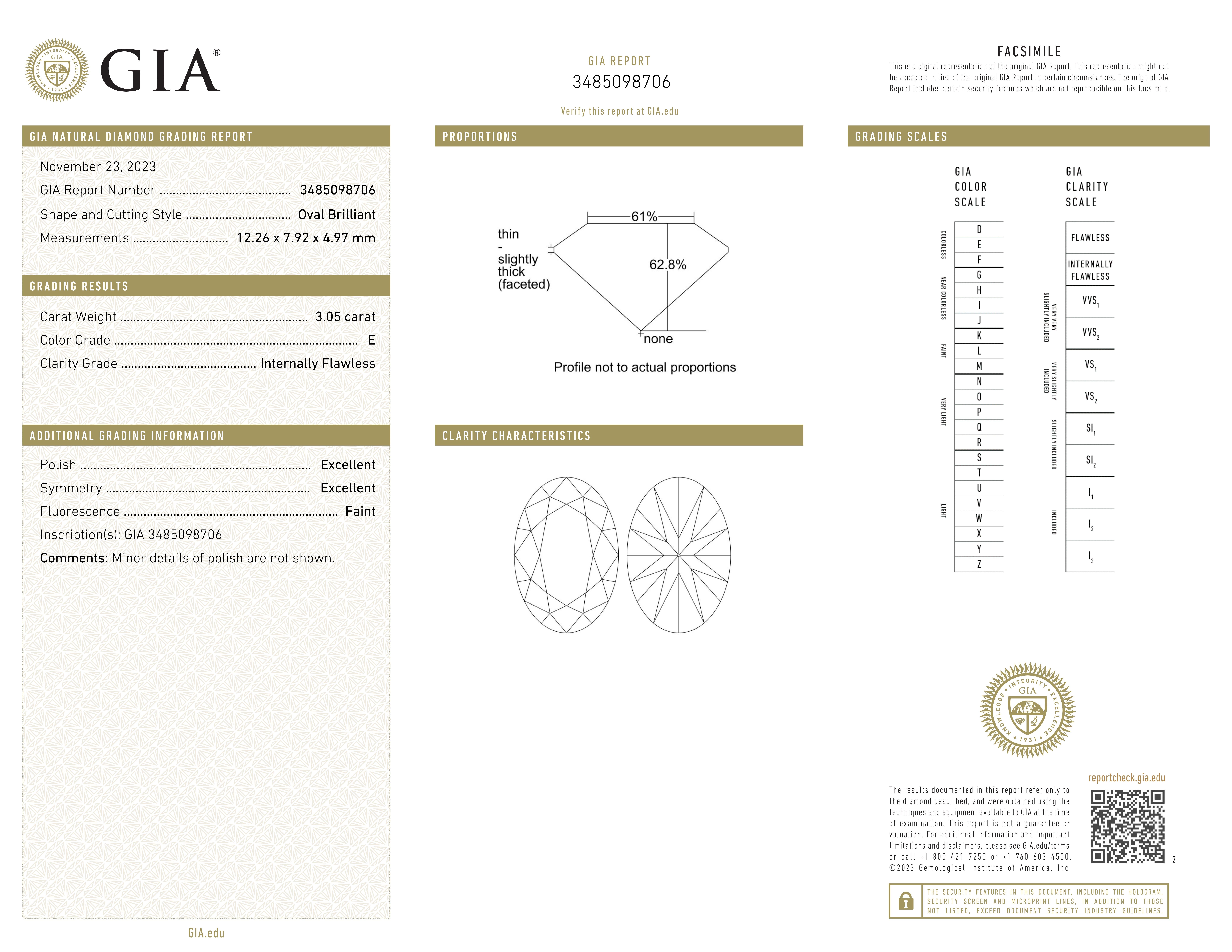Femenino o masculino Anillo con pavé de diamantes ovalados de 3 quilates sin defectos certificado por GIA en venta