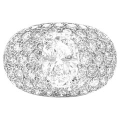 GIA Certified 3 Carat Oval Diamond Flawless Diamond Pave Ring