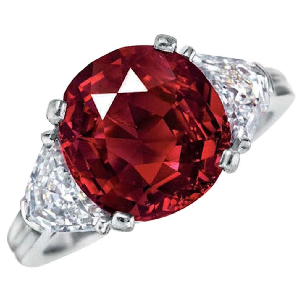 GIA Certified 3 Carat Oval Diamond Ruby Ring
