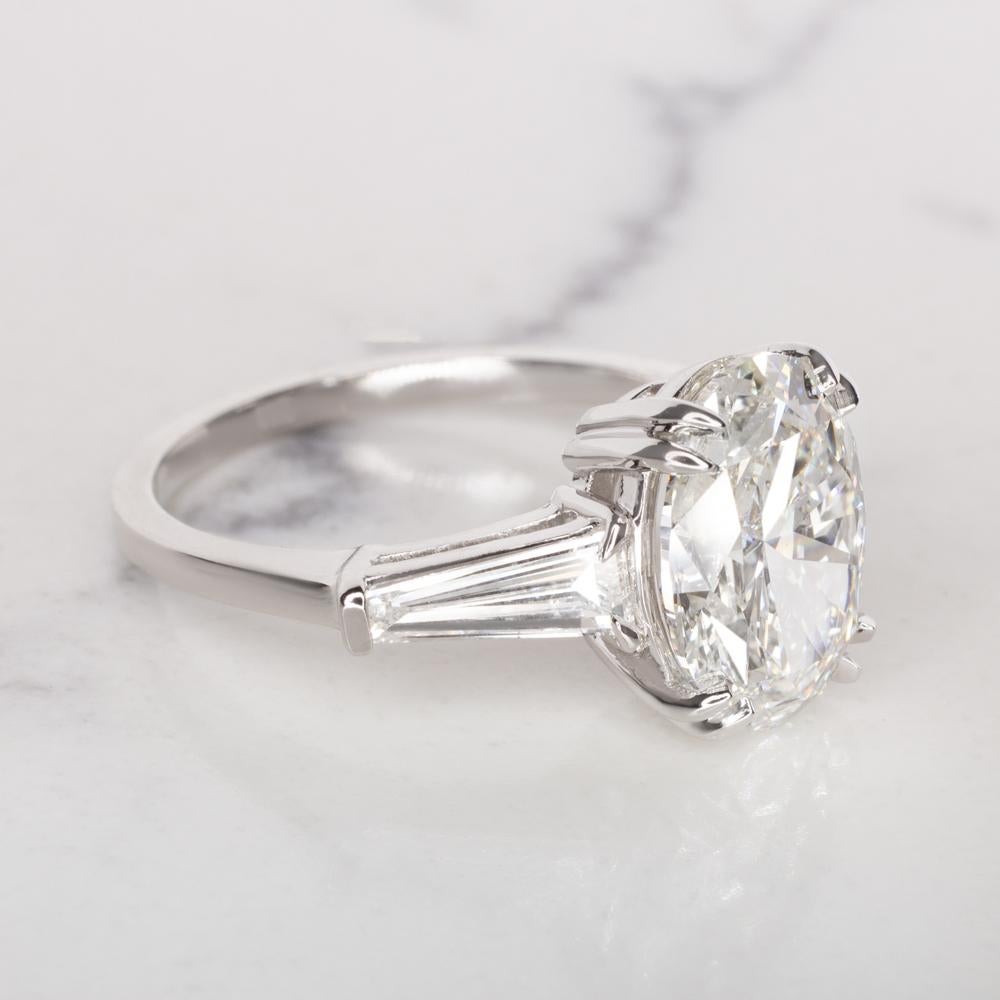 three carat oval diamond ring