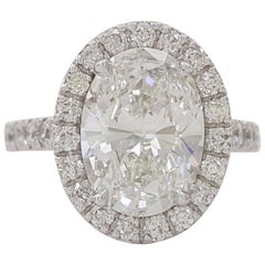 GIA Certified 3 Carat Oval Diamond Solitaire Ring G VS2 Excellent Cut and Polish GIA Certified 3 Carat Oval Diamond Solitaire Ring G VS2 Excellent Cut and Polish