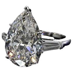 GIA Certified 3 Carat Pear Cut Diamond Ring