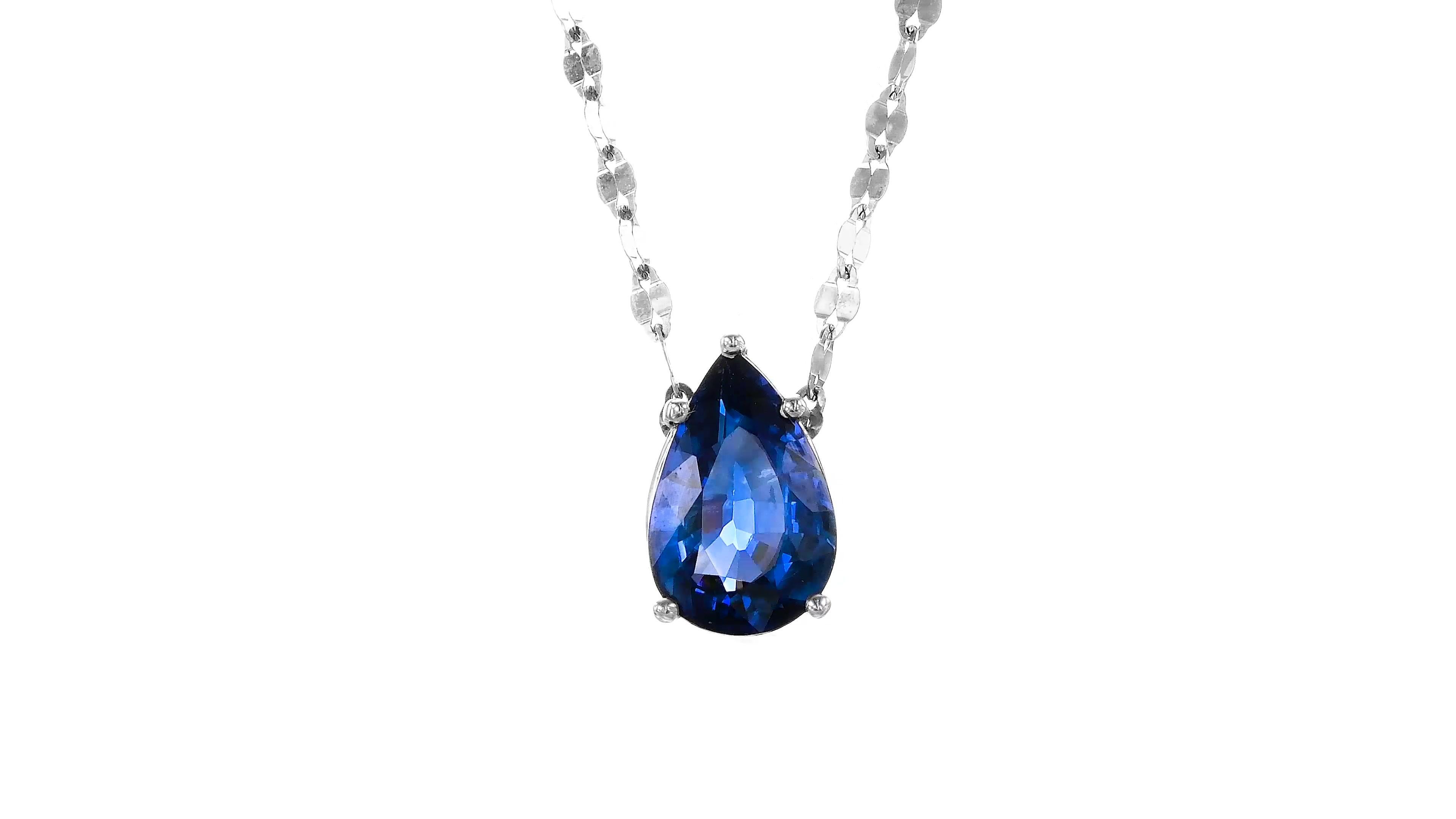 pear shaped sapphire necklace