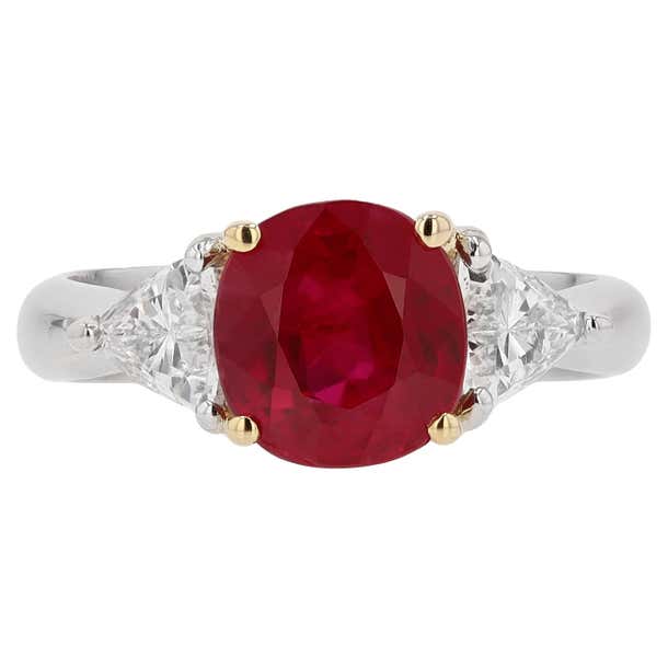 GIA Certified 3 Carat Pigeon Blood Burma Ruby Engagement Ring For Sale ...