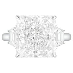 Bague de fiançailles en platine avec diamant de taille radiant de 3 carat certifiée par le GIA