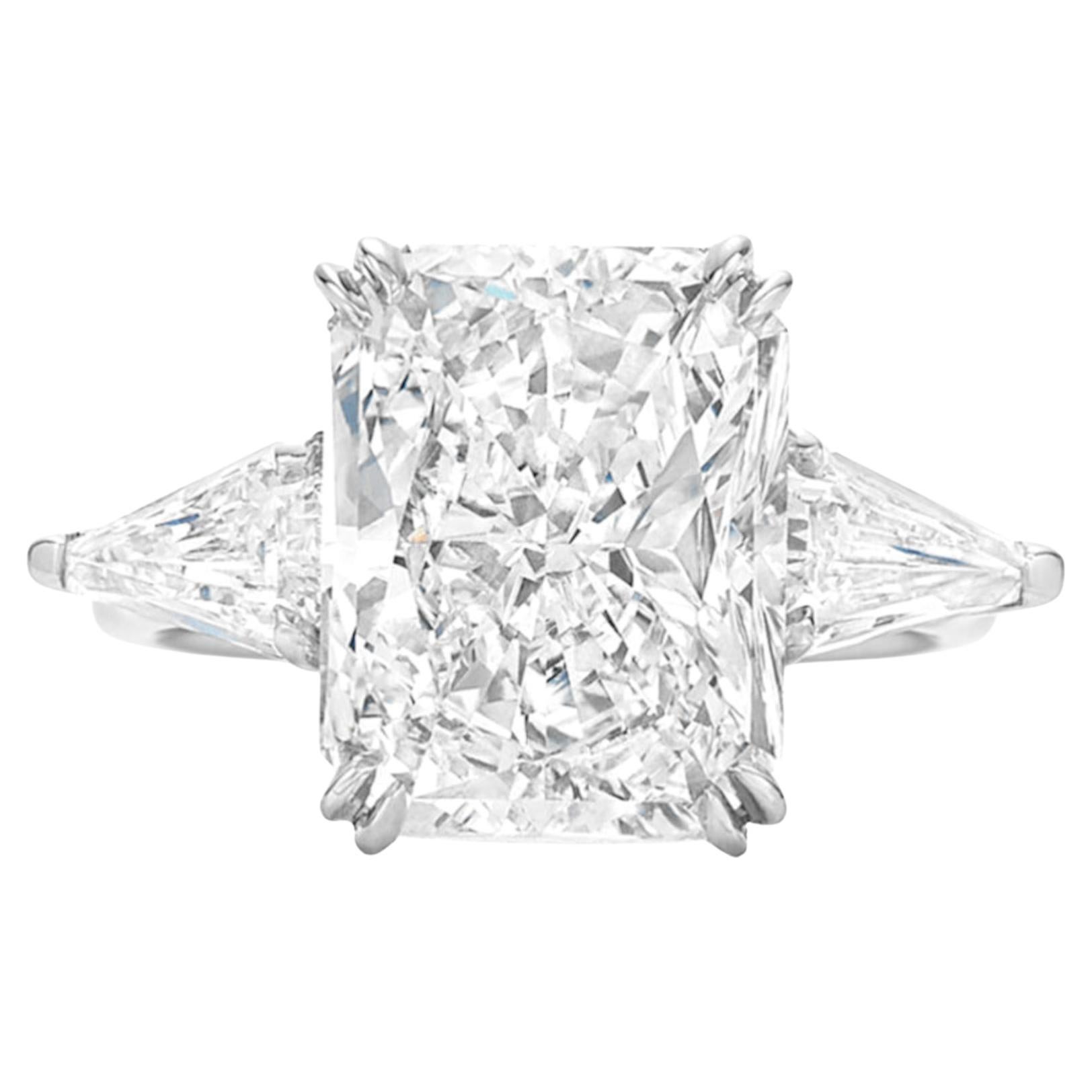 GIA Certified 3.02 Carat Long Radiant Cut F Color VVS1 Clarity Diamond Ring