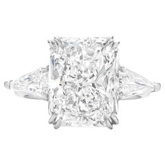 GIA Certified 3.02 Carat Long Radiant Cut F Color VVS1 Clarity Diamond Ring
