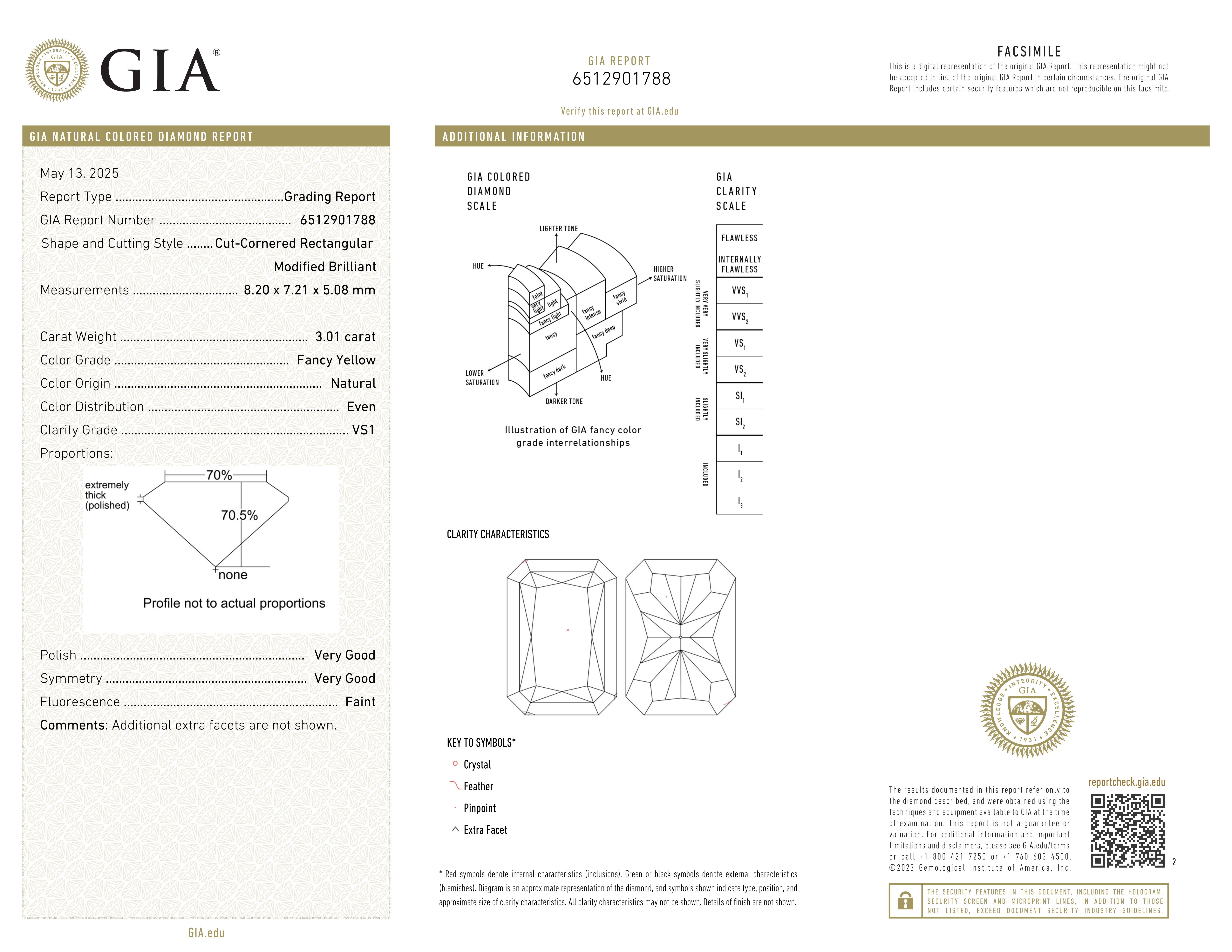 GIA Certified 3 Carat Radiant Cut Fancy Yellow Diamond Ring In New Condition For Sale In Chicago, IL