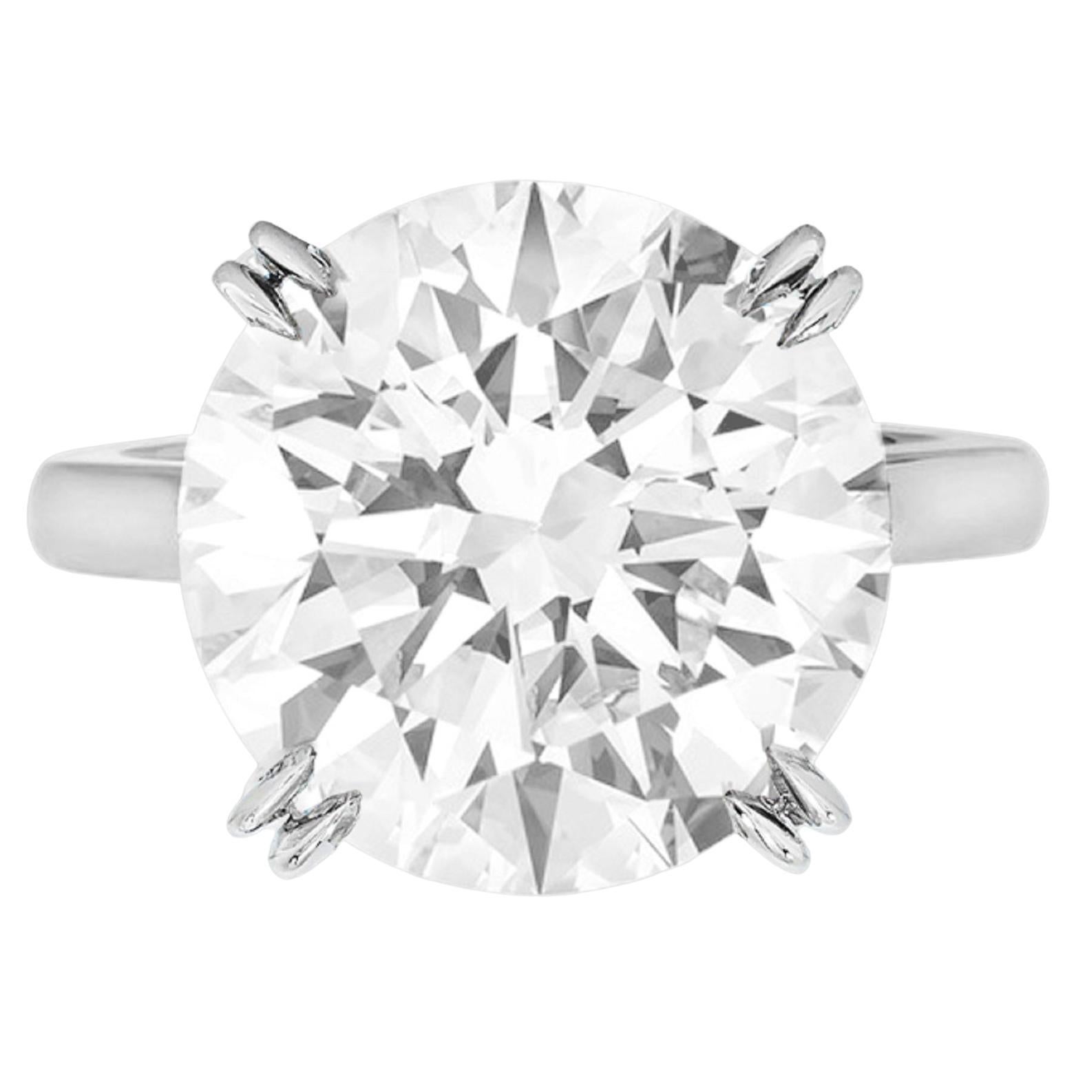 GIA Certified 3 Carat Round Brilliant Cut Diamond Flawless Clarity Platinum Ring