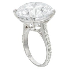 GIA Certified 3.01 Carat Round Brilliant Cut Diamond Platinum Ring 3X