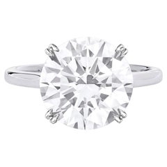 GIA Certified 3 Carat Round Brilliant Cut Diamond Platinum Ring