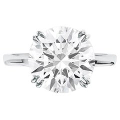 GIA Certified 3 Carat Round Brilliant Cut Diamond Ring 18K White Gold