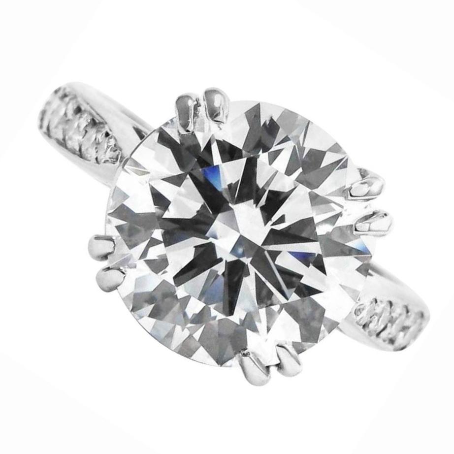 Bague en diamant certifié GIA de 3 carats à taille ronde et brillante Neuf - En vente à Rome, IT