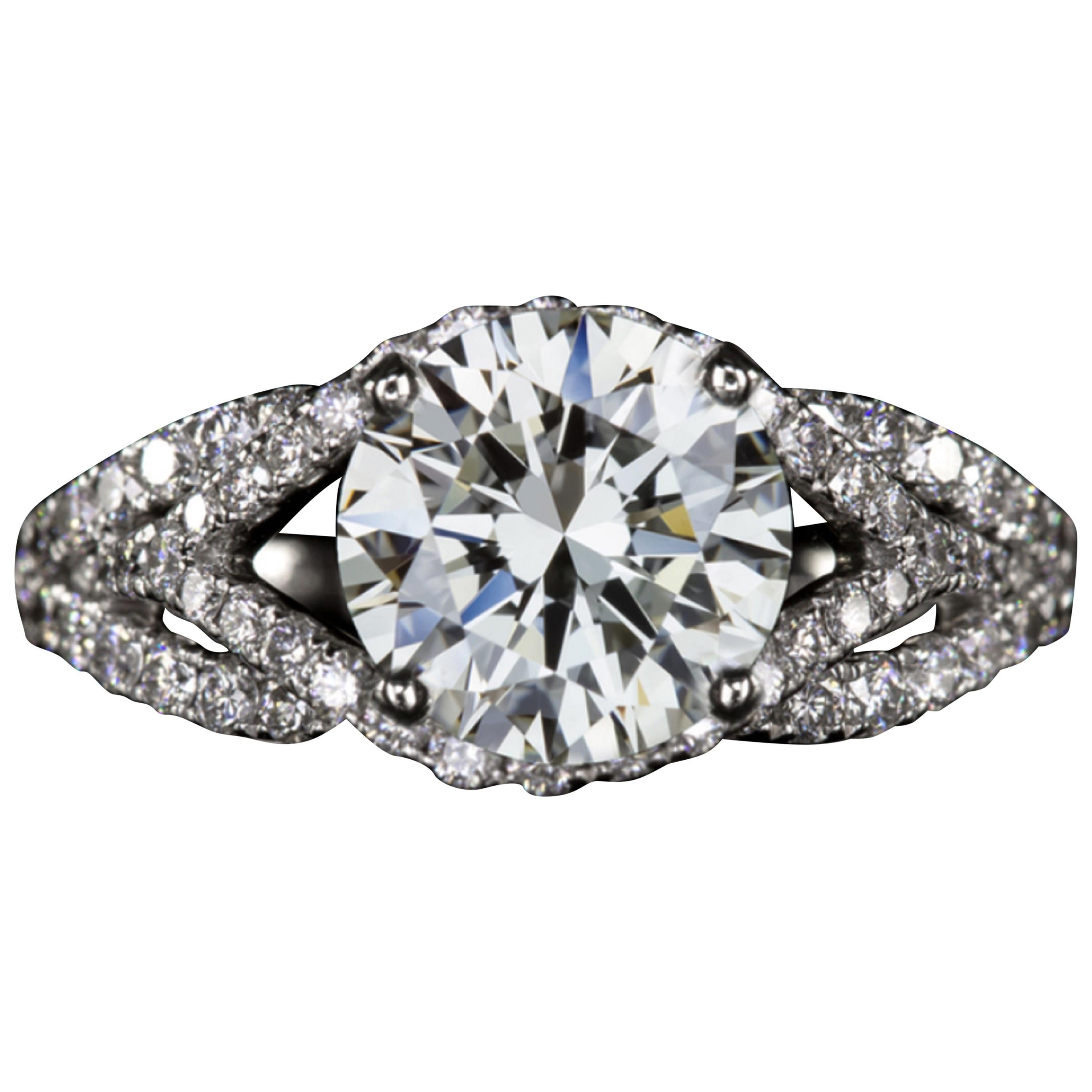 Diamond Engagement Ring 3 Carat Round Brilliant Diamond 