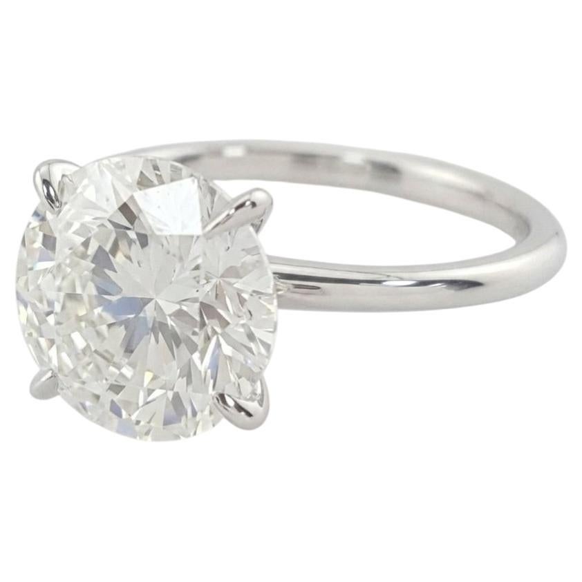 GIA Certified 3 Carat Round Brilliant Cut Diamond Solitaire Engagement Ring