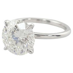 GIA Certified 3 Carat Round Brilliant Cut Diamond Solitaire Engagement Ring