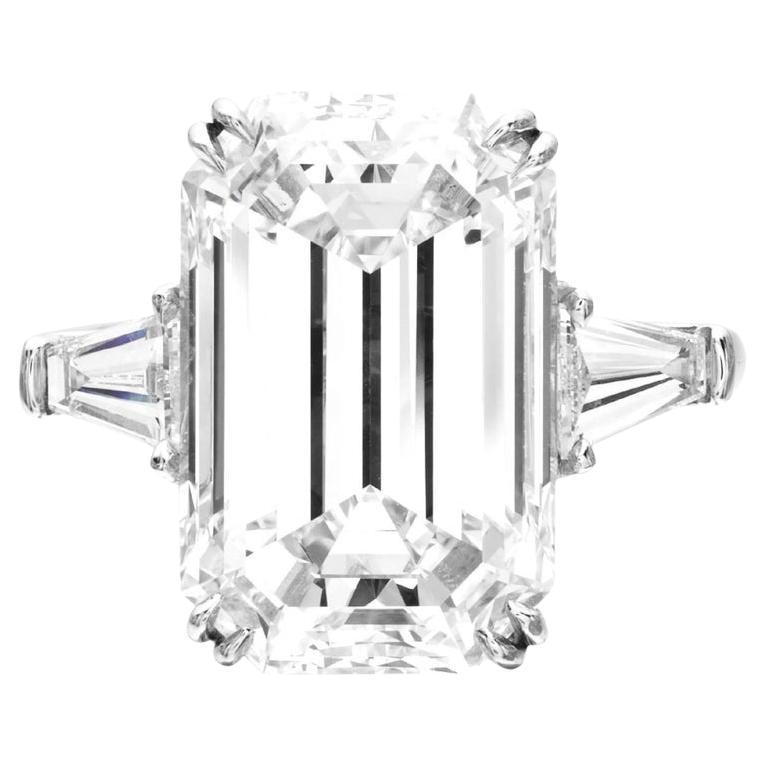GIA Certified 3 Carat TYPE 2A Emerald Tapered Ring