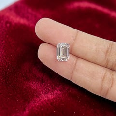GIA Certified 3 Carats F Color VS1 Clarity Emerald Shape Solitaire Diamond XX-N