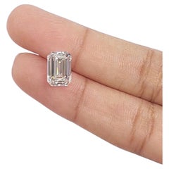 GIA Certified 3 Carats F Color VS1 Clarity Emerald Shape Solitaire Diamond XX-N