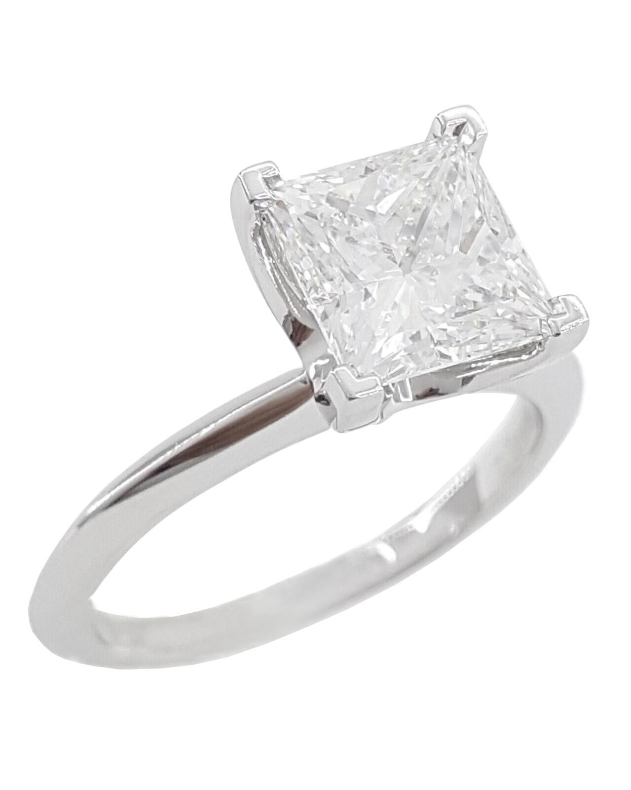 This extraordinary engagement ring showcases a 3.03 carat princess cut diamond, certified by GIA for it's unparalleled quality. Set in refined 18K white gold, the ring exudes timeless elegance.

The diamond boasts a perfect D color grade, the
