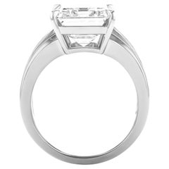 GIA Certified 3 Ct. Emerald Cut Diamond Platinum Ring FLAWLESS CLARITY