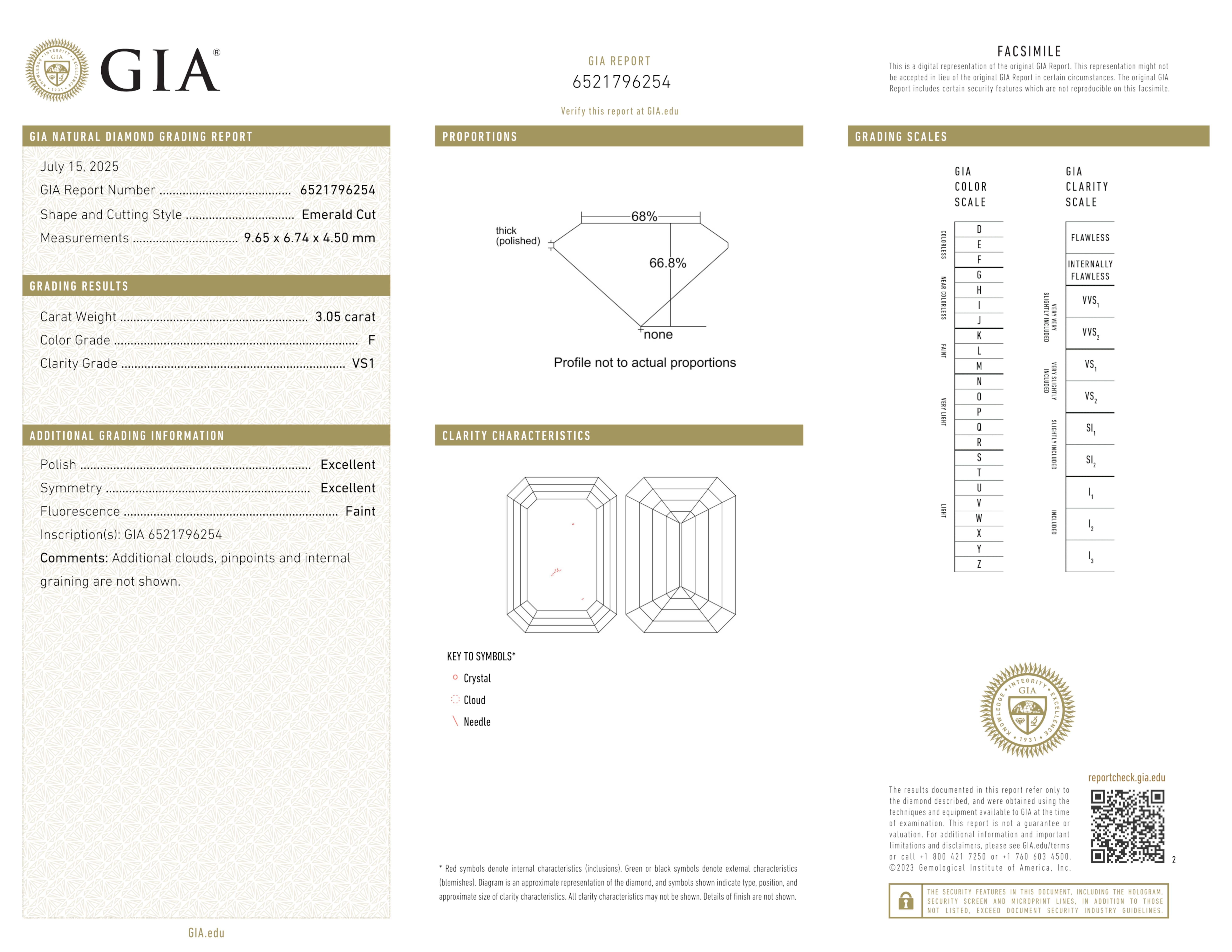 Certifié GIA, 3 ct. Bague en platine avec diamant taille émeraude Neuf - En vente à Chicago, IL