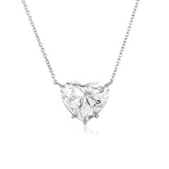 GIA Certified 3 Carat Heart Cut Diamond Pendant Necklace