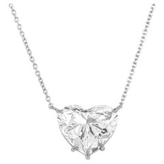 GIA Certified 3 Carat Heart Cut Diamond Pendant Necklace