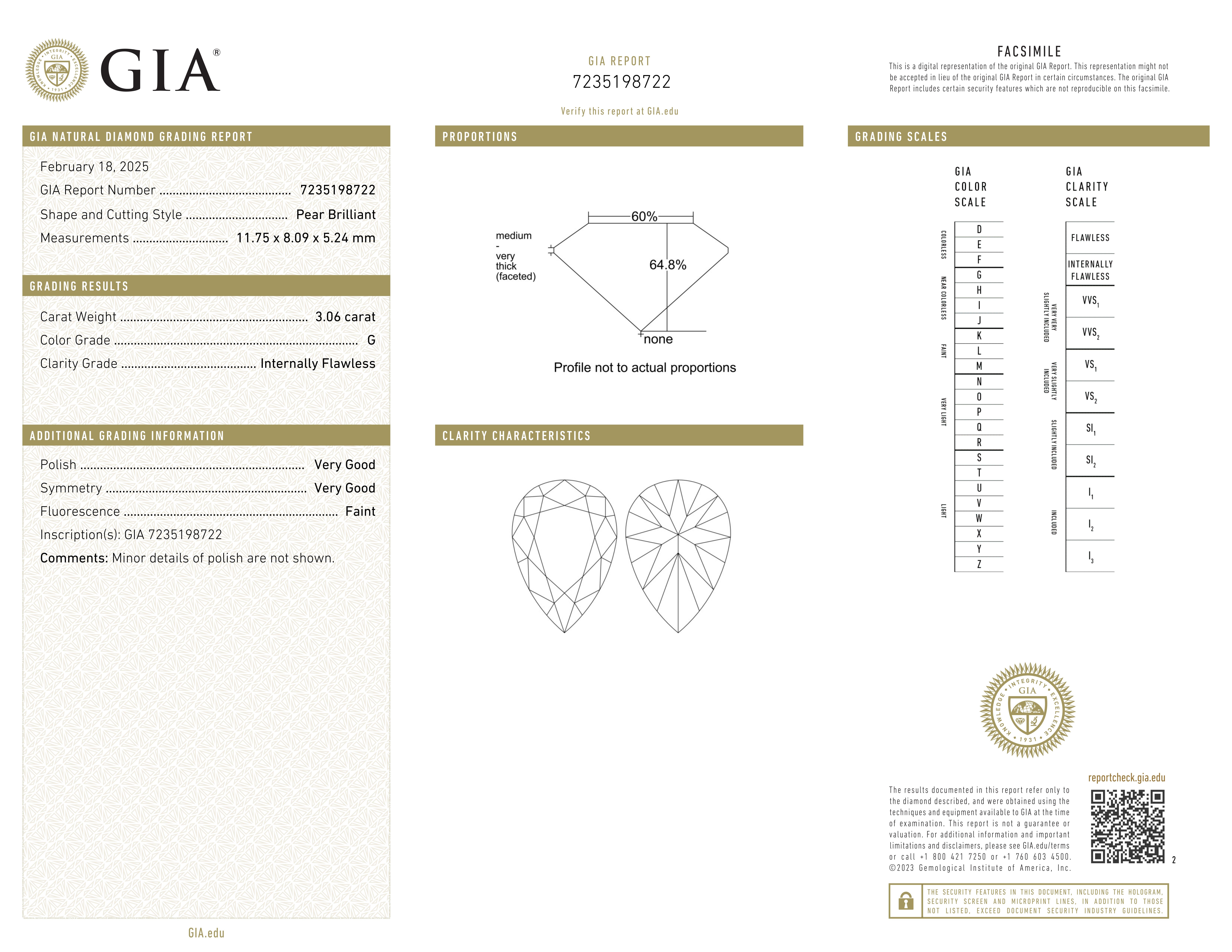 GIA Certified 3 Ct. Pear Cut Diamond Platinum Ring Corte pera en venta